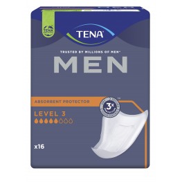 TENA Men Level 3 - Урологичен протектор за мъже Ниво 3 - 5 капки - Ден/Нощ - 710 мл x16бр.